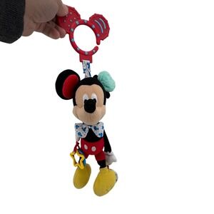 Disney Baby‎ Mickey Mouse Plush Stroller Toy Rattle Teether Red Yellow